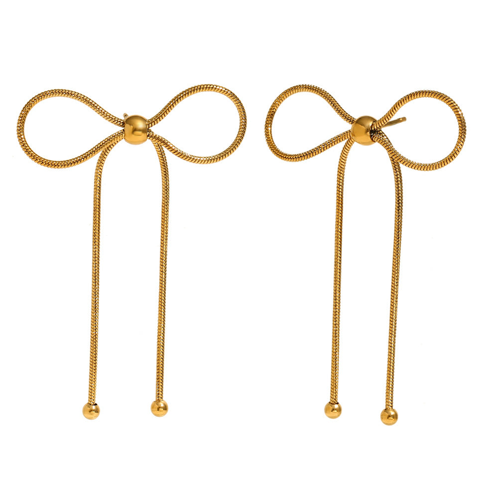 Orecchini da donna in acciaio inossidabile placcati oro 18 carati a forma di farfalla alla moda