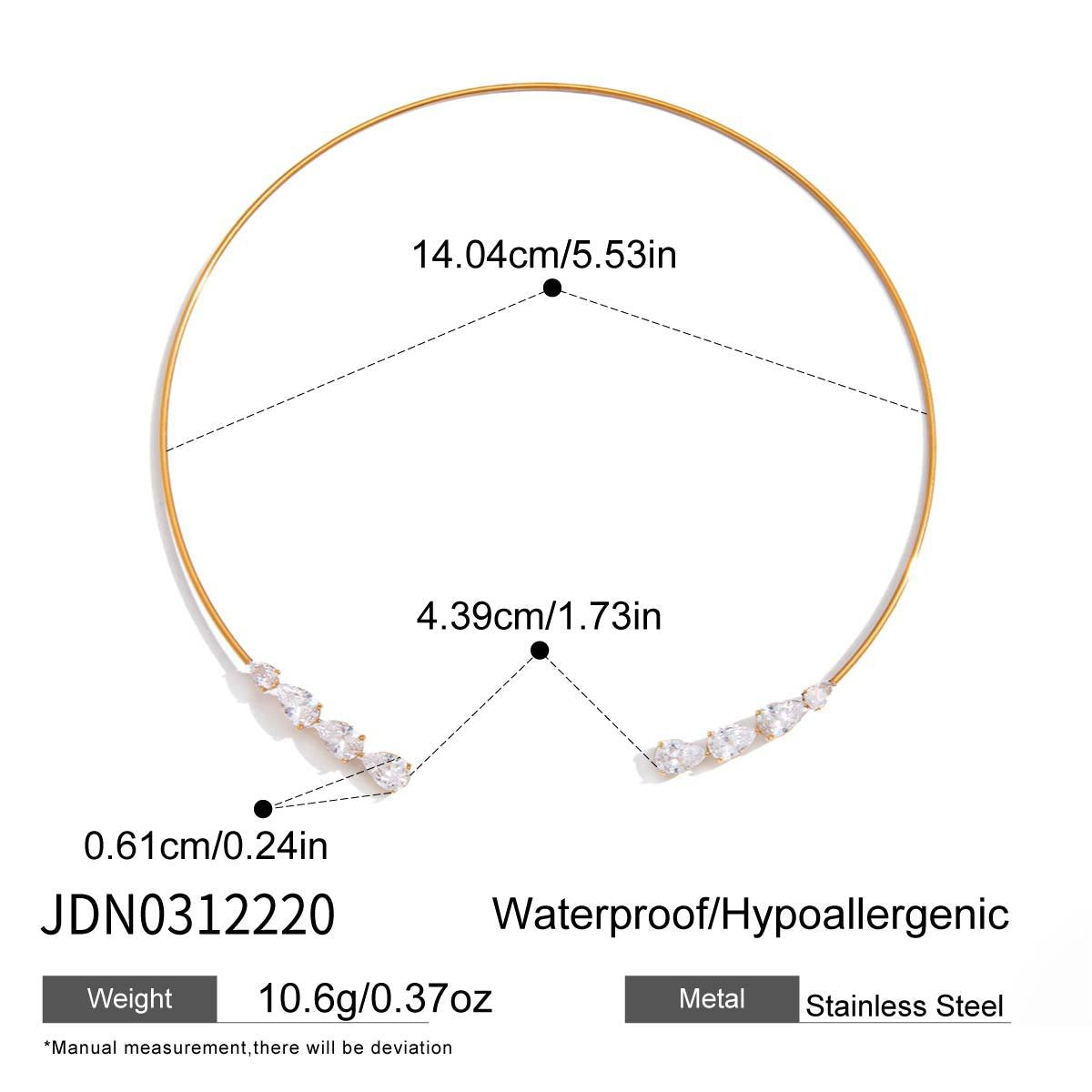 Minimalist Round Geometric Stainless Steel and Titanium Steel Necklace and Bracelet Set with Cubic Zirconia Plating for Women