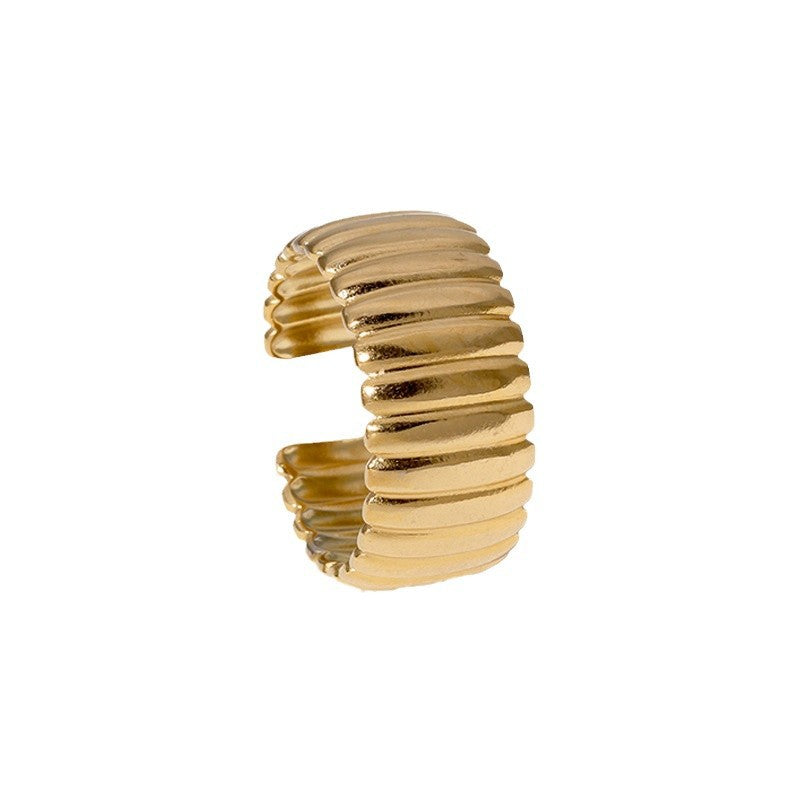 Minimalist Geometric Stainless Steel Finger Ring with Plating Finish for Women