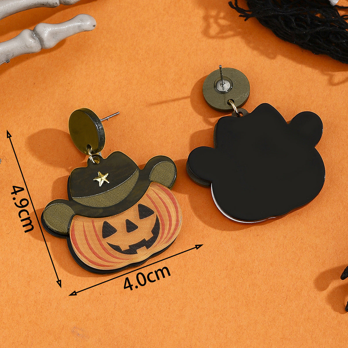 Orecchini a Nappa a Tema Halloween con Perno in Acciaio Inossidabile, Forme a Cuore, Frutta e Geometriche, Orecchini alla Moda Galvanizzati per Donne