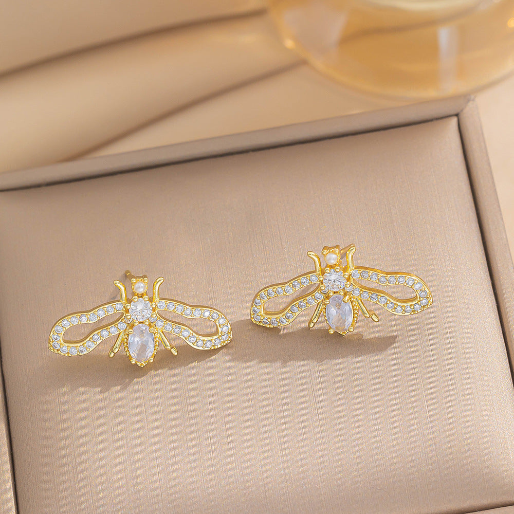 Luxury Style Cartoon Character Pendant Necklace Set with Gold Plated Copper and Micro-Paved Zirconia on O-Chain