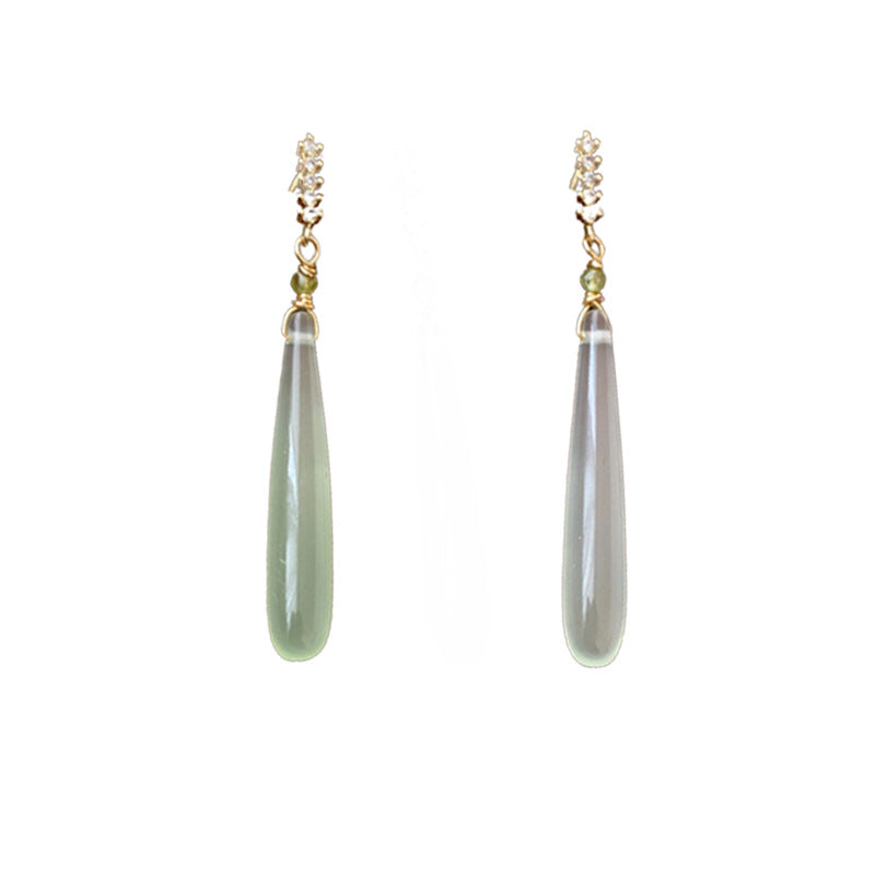 Orecchini a Goccia d'Acqua Eleganti con Zirconi e Perni in Acciaio Inossidabile, Gioielli di Moda in Stile Lusso Minimalista per Donne