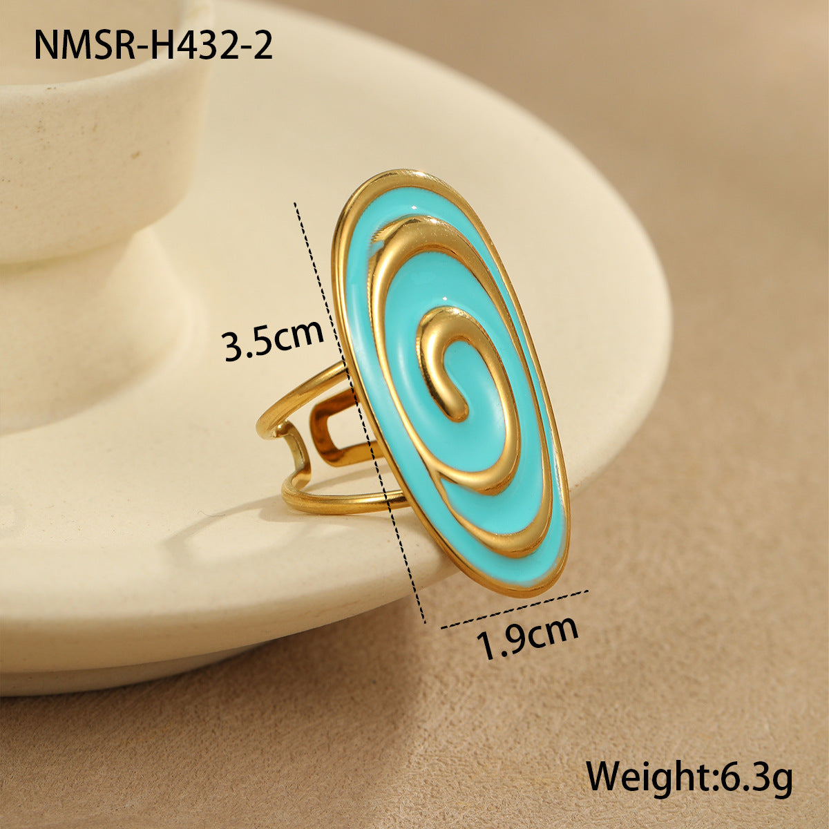 Orecchini e Anello da Donna Placcati in Acciaio Inossidabile con Design Ovale alla Moda, Set di Gioielli Minimalisti Estivi