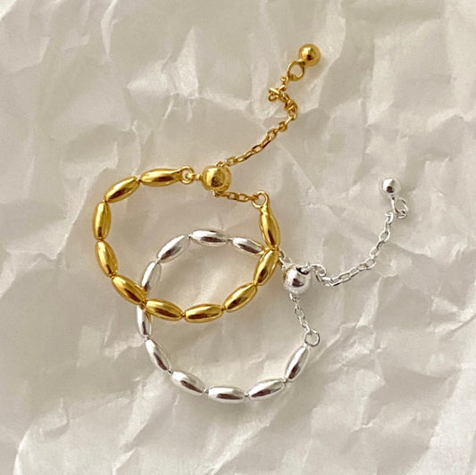 Anello Floreale Minimalista Dolce in Argento Sterling 950 con Piante