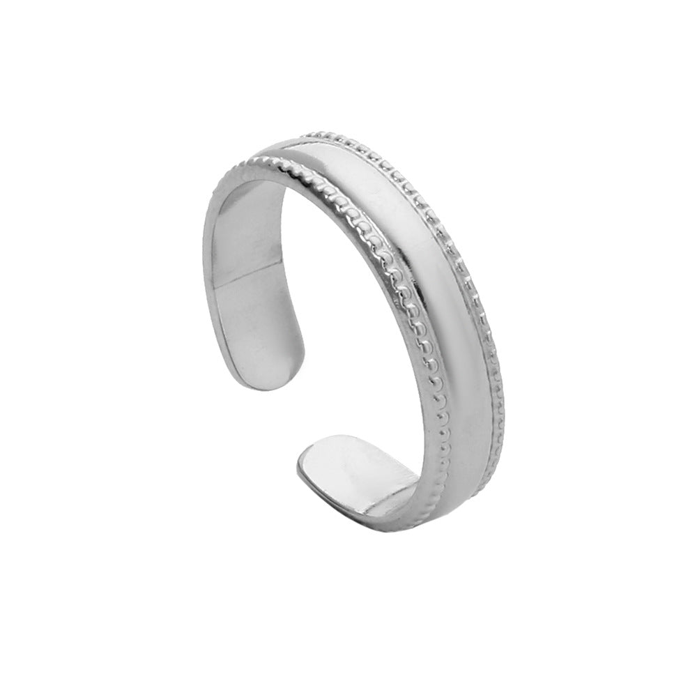 Geometric Heart Plated Titanium Steel Open Ring Unisex