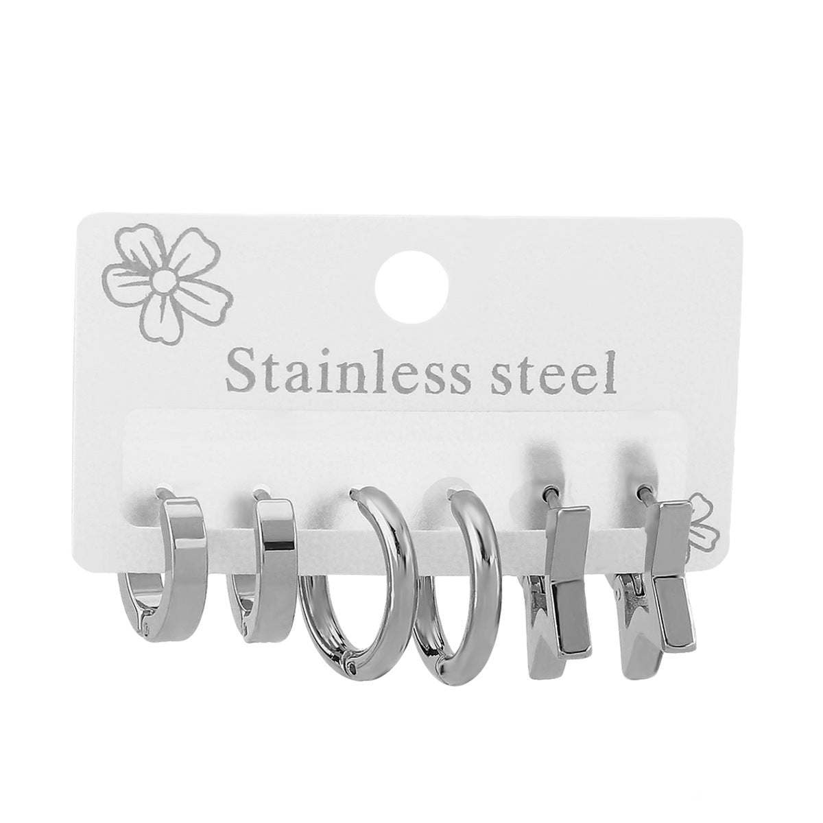 Minimalist Stainless Steel Star-Shaped Geometric Stud Earrings with Plating Finish