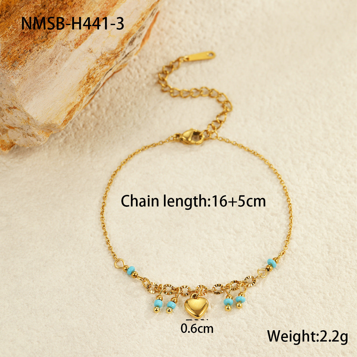 Pulsera minimalista de acero de titanio con forma de corazón para mujer con acabado chapado, accesorio de moda de acero inoxidable