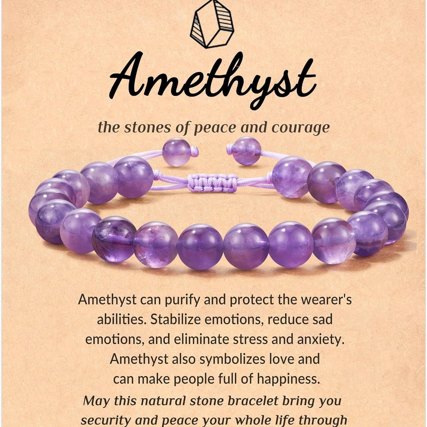 Sweet Geometric Natural Stone Beaded Bracelet with Agate and Crystal for Unisex