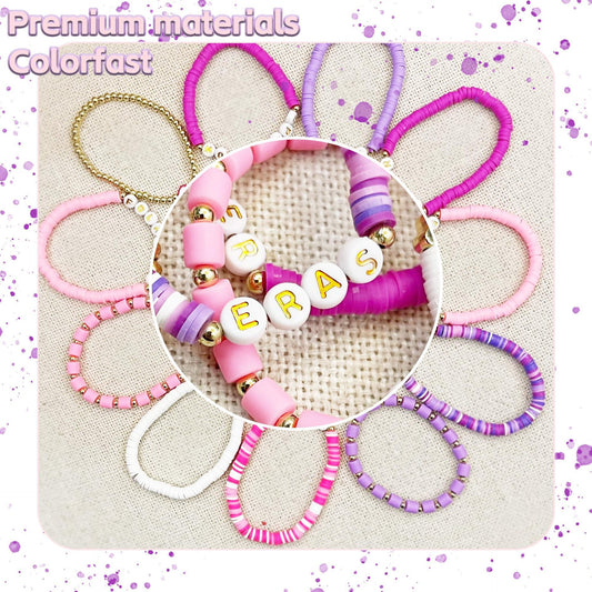 Sweet Geometric Heart Letter Resin Bracelet Set Unisex