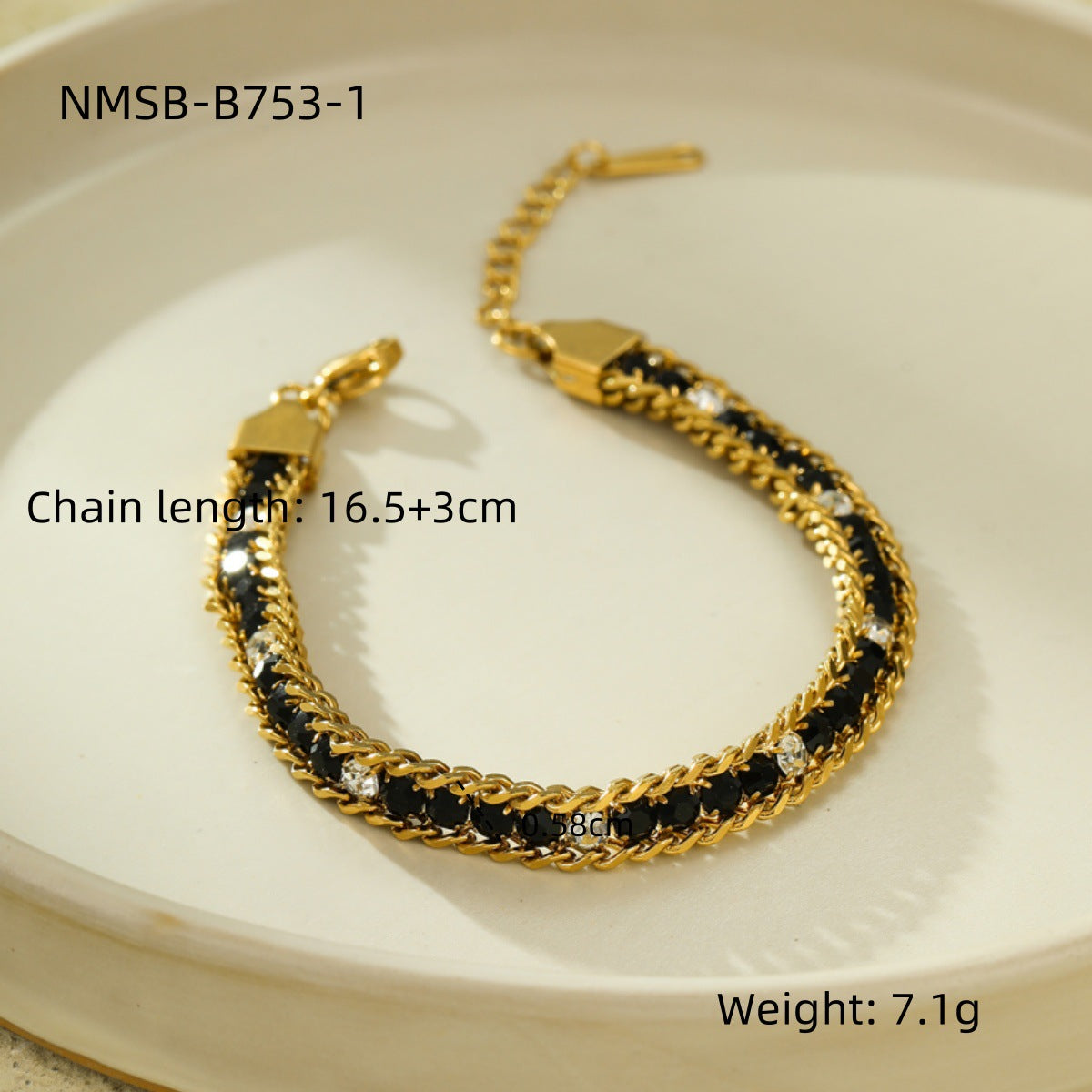 Minimalist Titanium Steel Bracelet for Women with Colorful Zircon Inlay and Plated Finish