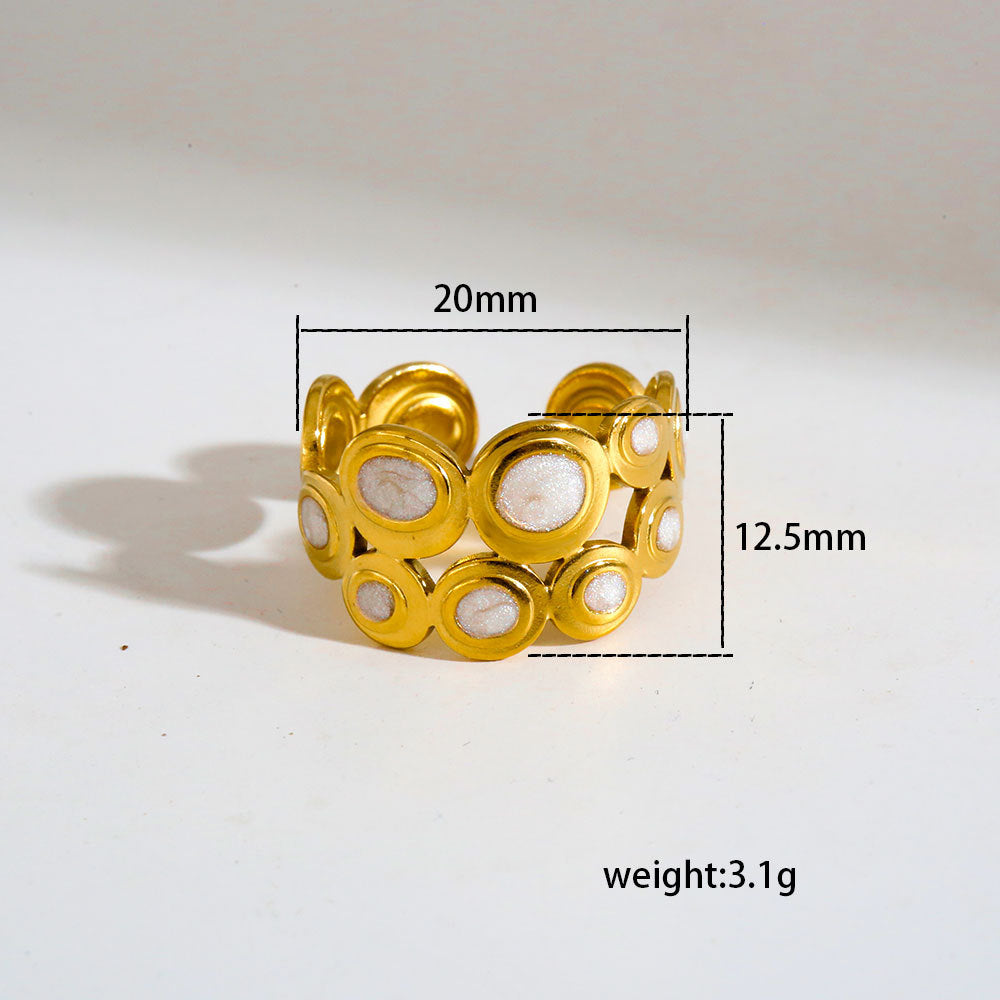 Anillo ajustable hipoalergénico minimalista de acero titanio para mujeres y hombres, con forma de corazón y geométrica, acabado chapado, conjunto de anillos delicados para nudillos.