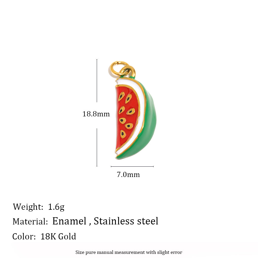 18K Gold Plated Stainless Steel Fruit Charm Bar