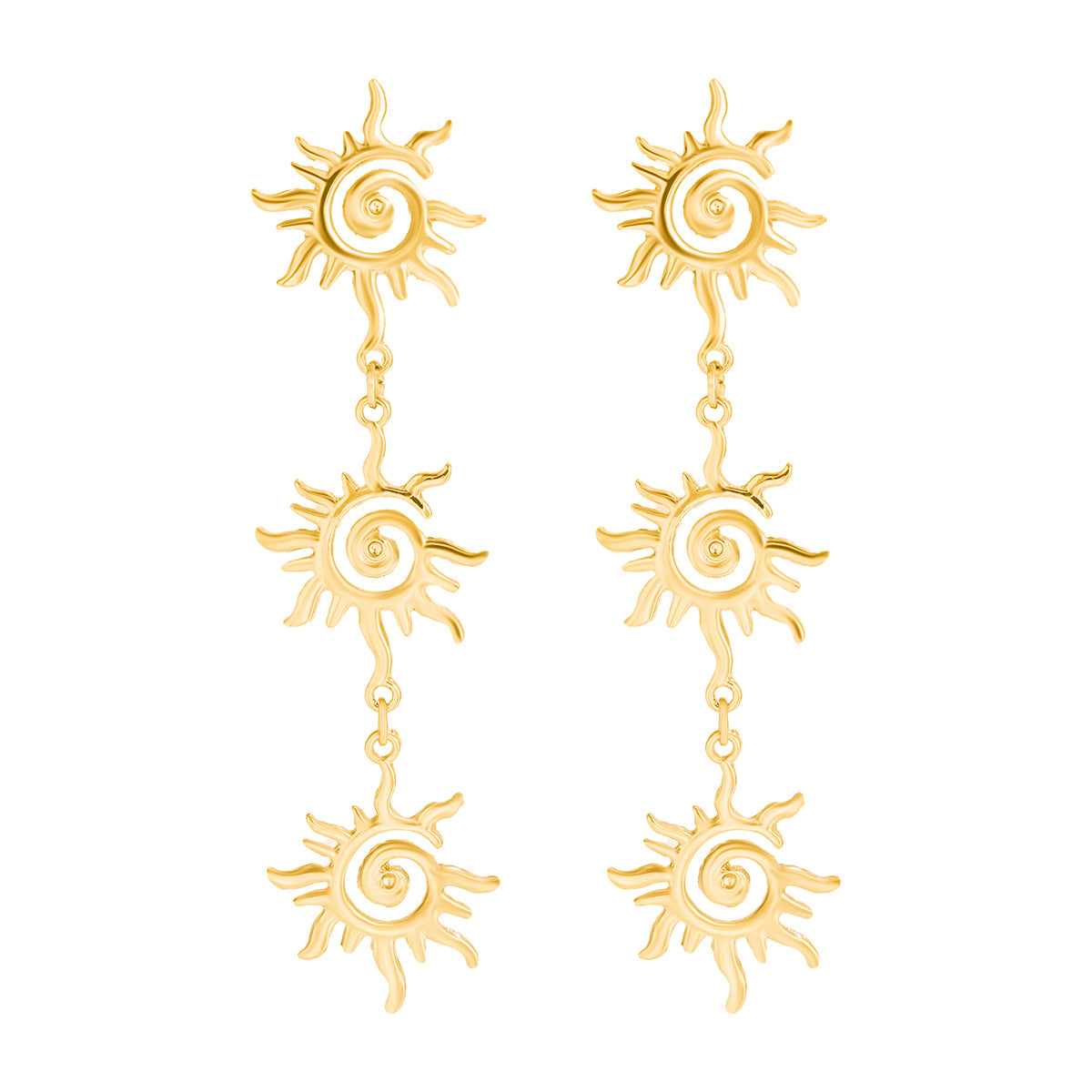 Ethnic Geometric Sun Pendant Necklace in Alloy with Plated Finish for Women