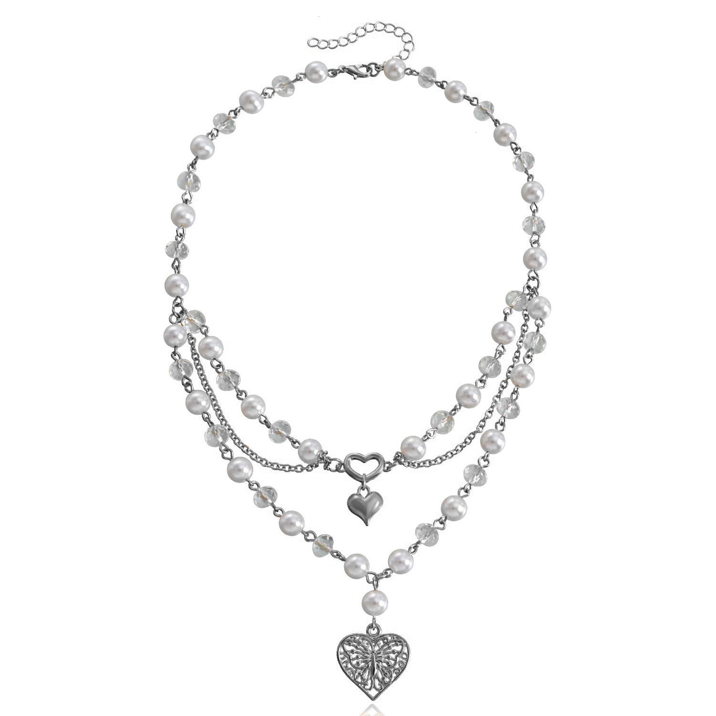 Minimalist Geometric Cross Pendant Necklace for Women with Alloy Chain and Rhodium Plating