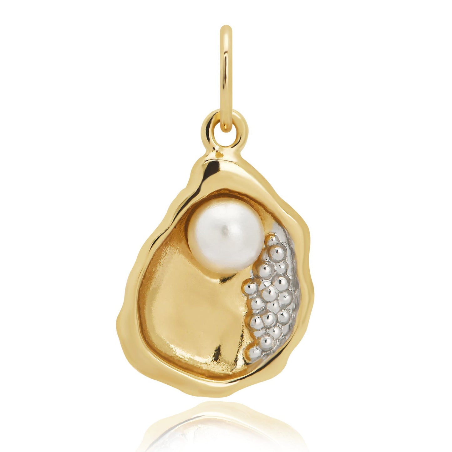 Minimalist Geometric Shell Gemstone Pendant Brass Plated Necklace DIY Charm Bar