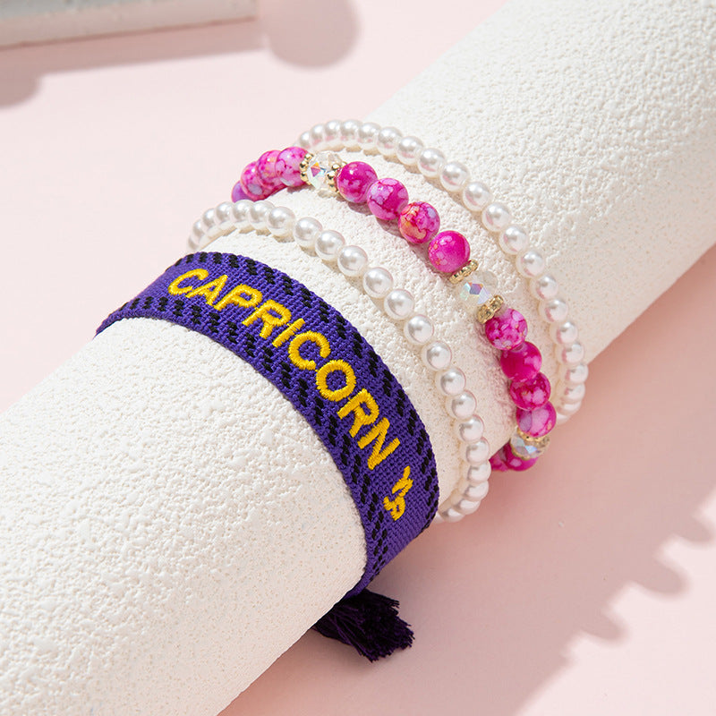 Bohemian Children's Woven Bracelet with Star Charm and White Crystal Accent for Girls Aged 6 to 10 Years