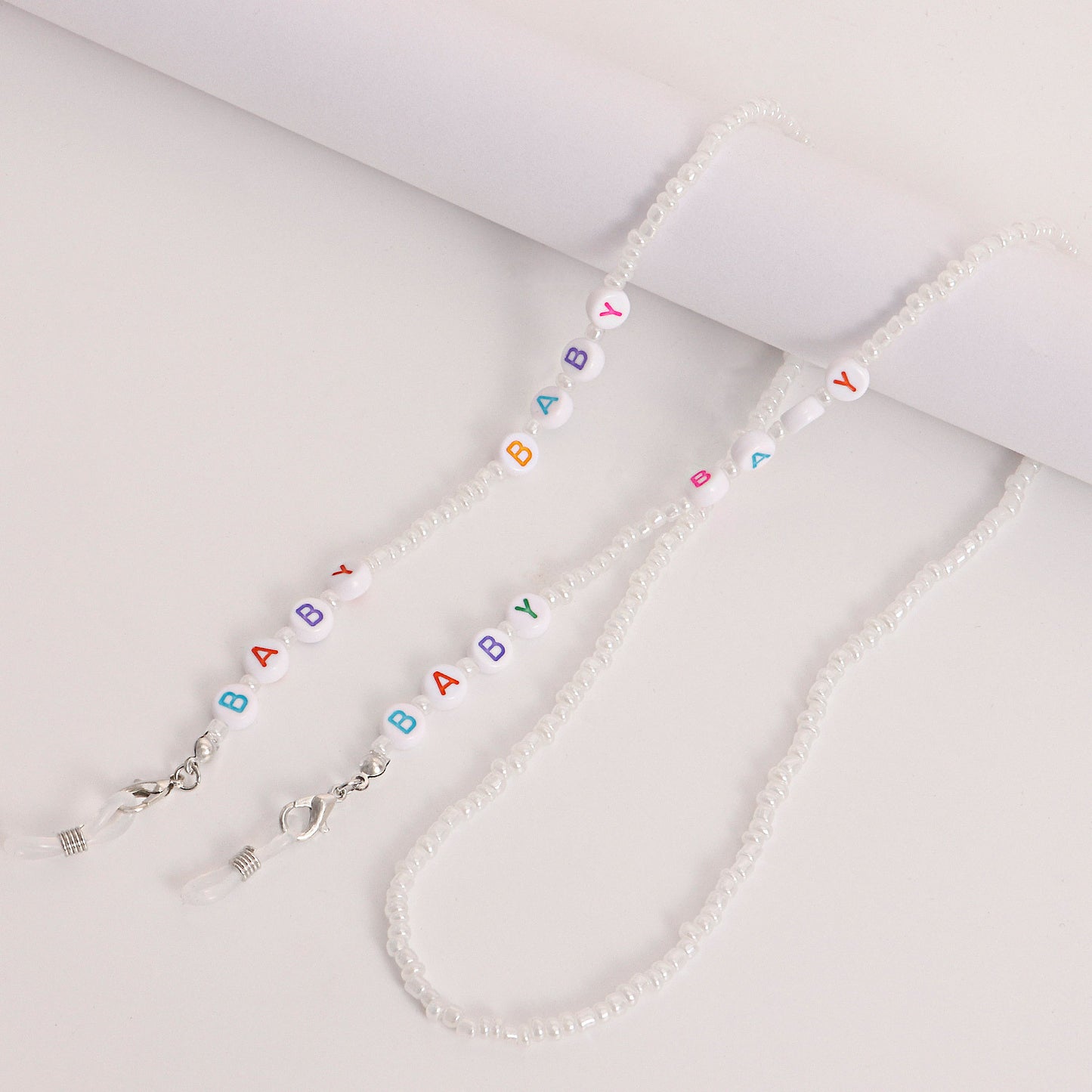 Bohemian Letter LOVE Colorful Glass Beads Eyeglass Chain and Mask Holder