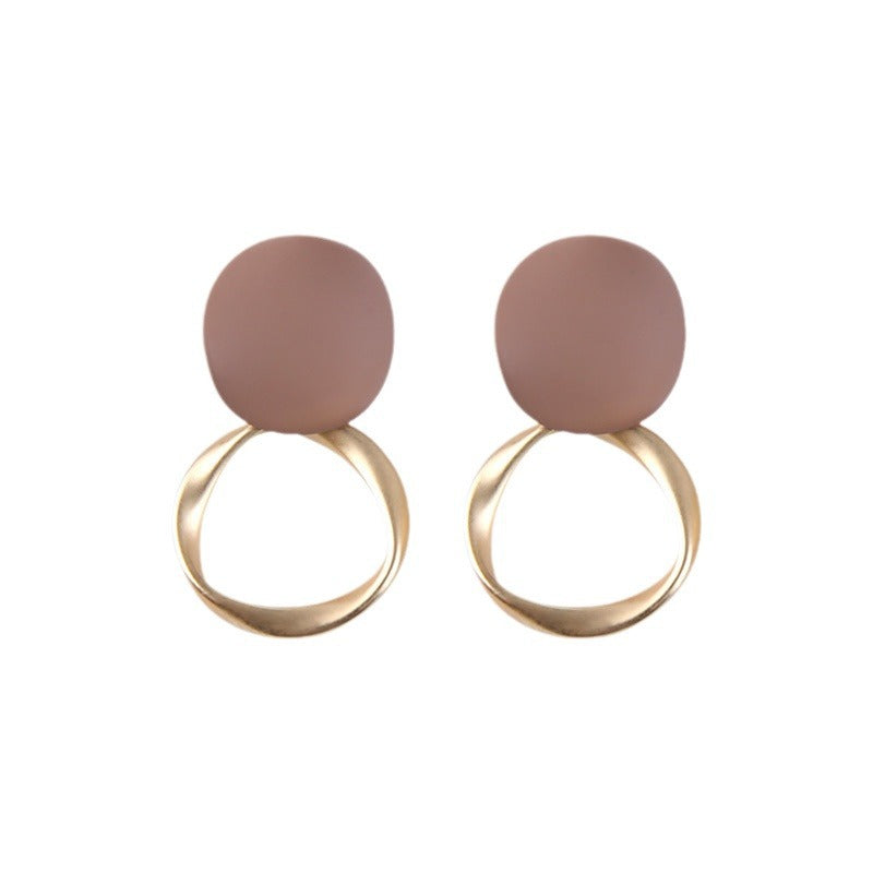 Orecchini vintage in lega placcata con pois quadrati e rotondi per donna