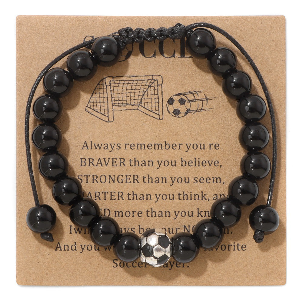 Minimalist Sporty Geometric Stone Bead Bracelet Unisex Friendship Handmade Jewelry