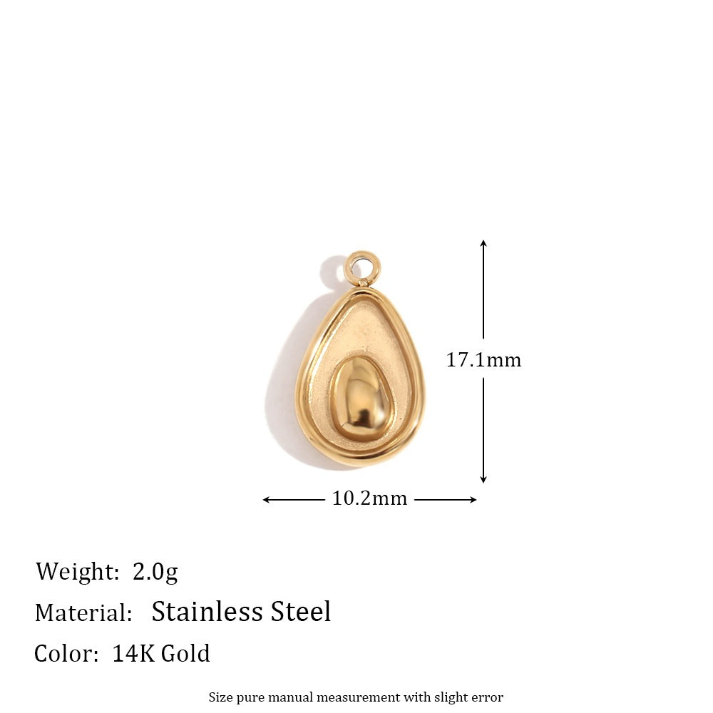Minimalist Geometric Pendant with 14K Gold Plated Stainless Steel Round Heart Shape and Greek Key Pattern for DIY Jewelry Making