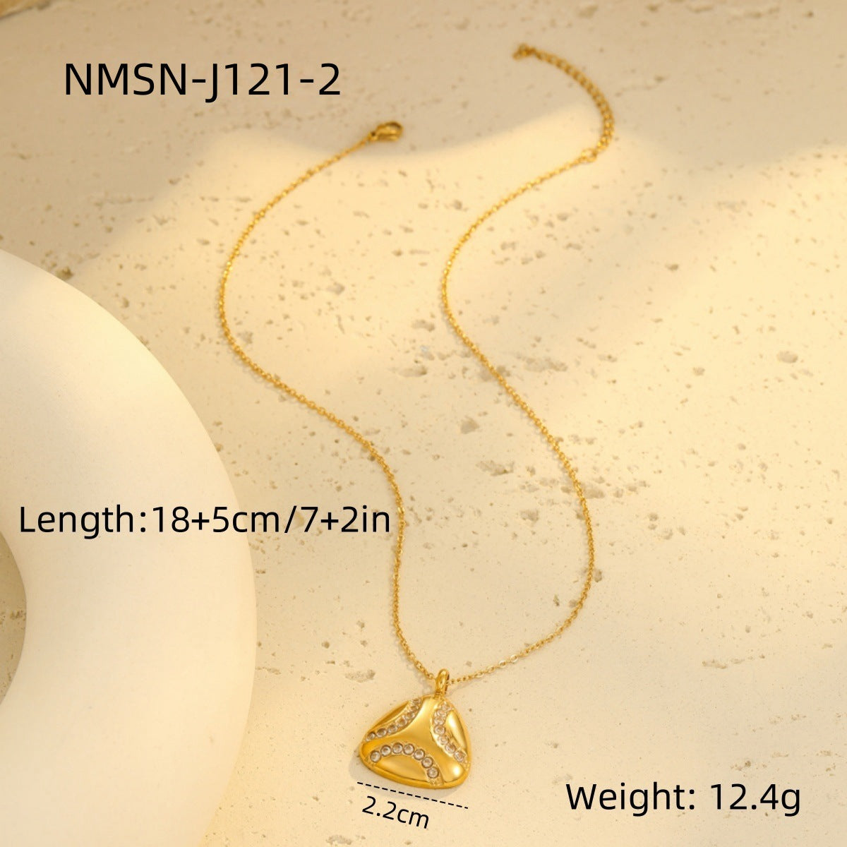 Conjunto de collar y pendientes de acero inoxidable con forma de corazón a la moda con chapado en oro de 18 quilates para mujer