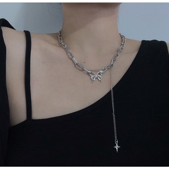 Casual Geometric Alloy Ball Chain Necklace