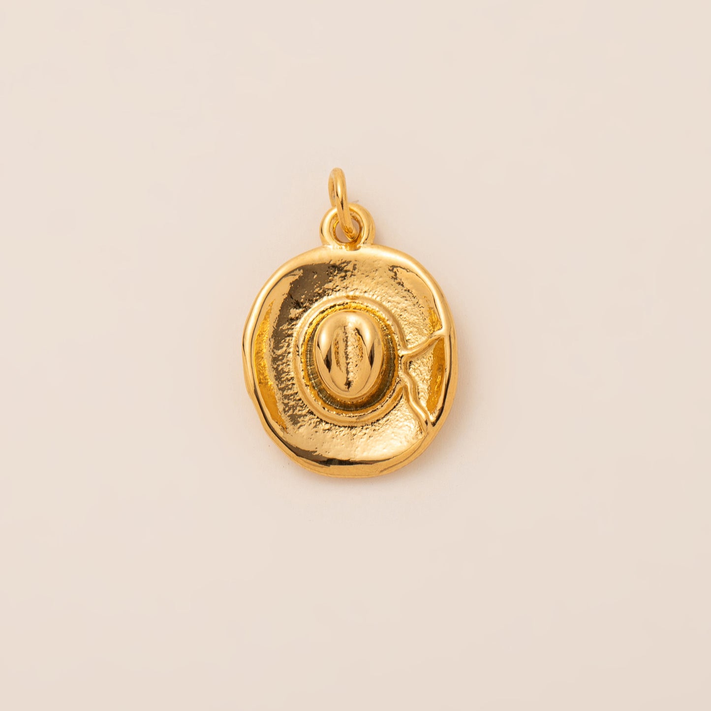 Vintage 18K Gold Plated Stainless Steel Horseshoe Boot Charm Bar for Women