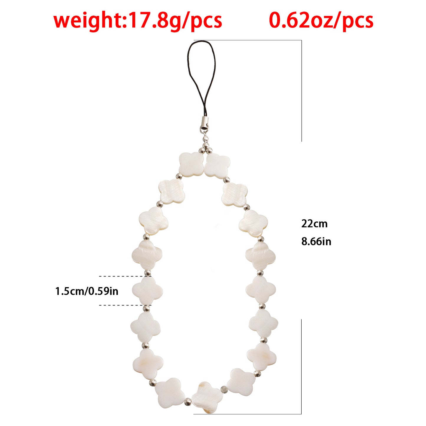 Minimalist White Star Shell Metal Phone Wrist Strap