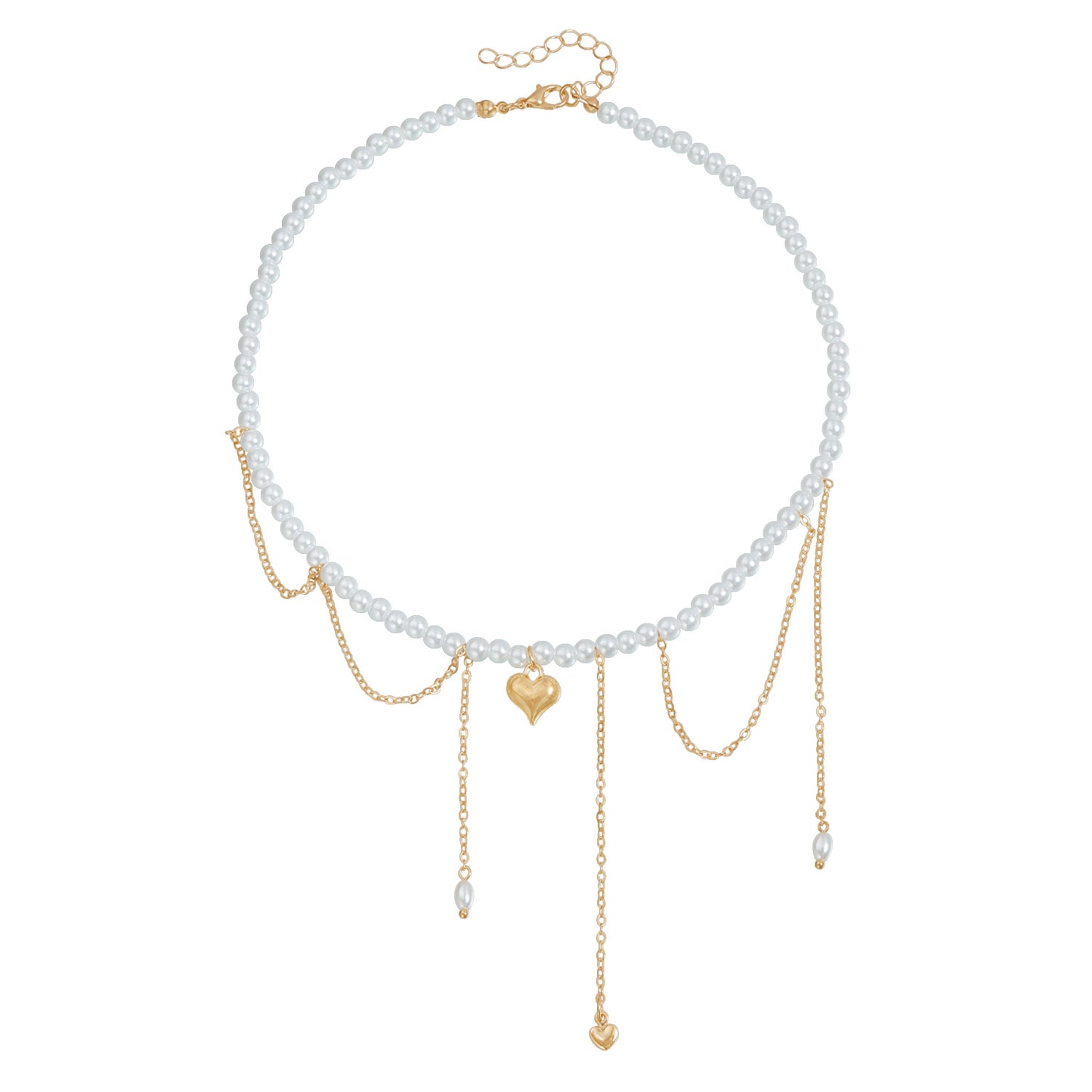 Vintage Sweet Heart Geometric Alloy Plated Necklace for Women