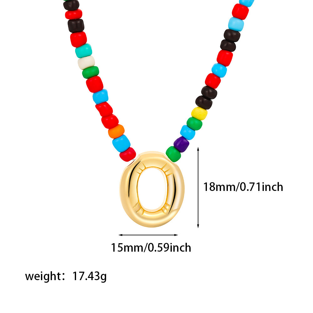 Collana con Lettere Unisex in Acciaio Inossidabile Placcato Oro 18K Casual