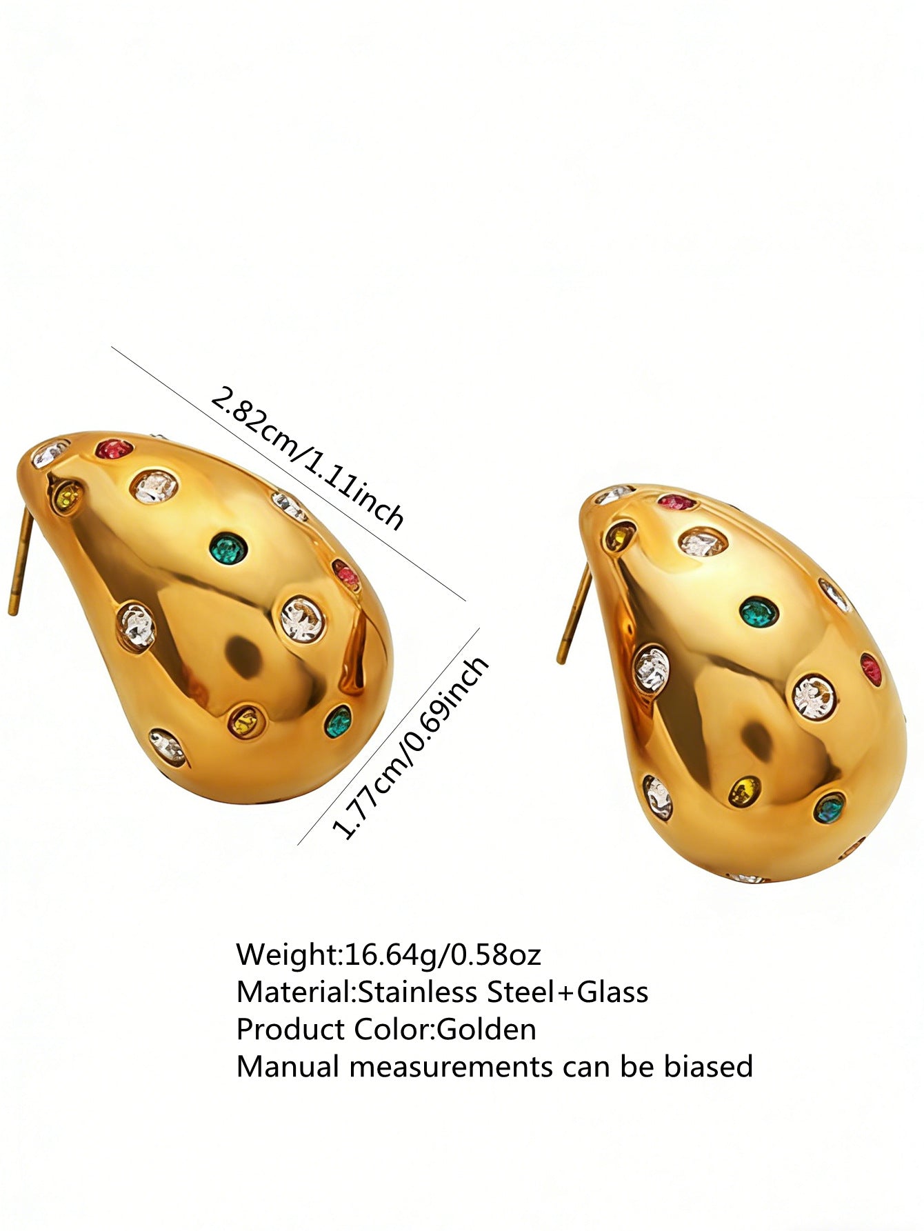 Orecchini di lusso in Acciaio Inossidabile con Perle, Placcati Oro 18K, a Goccia Geometrica, Rotondi e Ovali