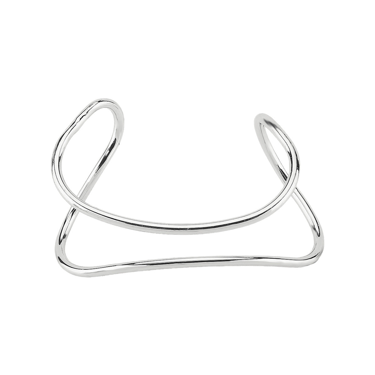 Braccialetto alla moda minimalista a due livelli con geometria irregolare e intaglio traforato per uso quotidiano
