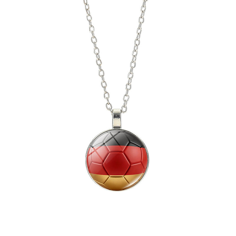 Collana Unisex Casual con Pendente Rotondo Geometrico in Cristallo, Placcato in Lega, con Catena a Cavo