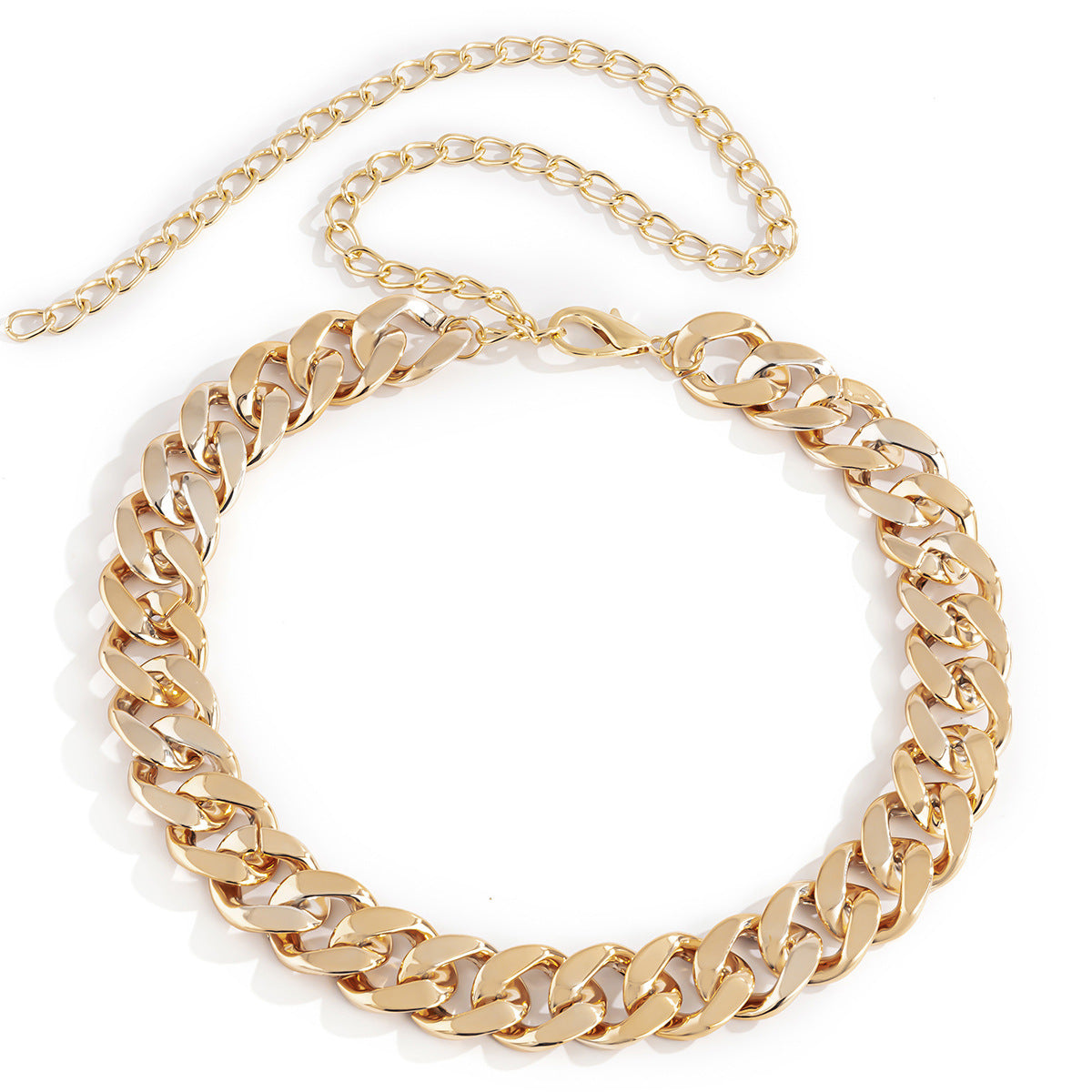 Hip Hop Style Geometric Hollow Waist Chain for Women with Lobster Clasp in Metal