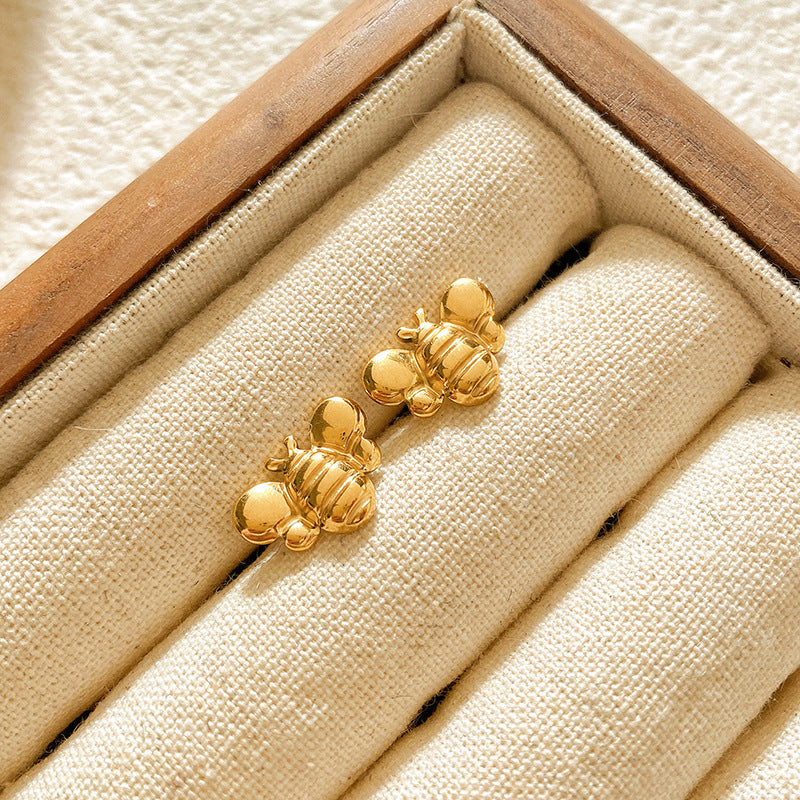 Sweet Star Brass Plated Stud Earrings for Women