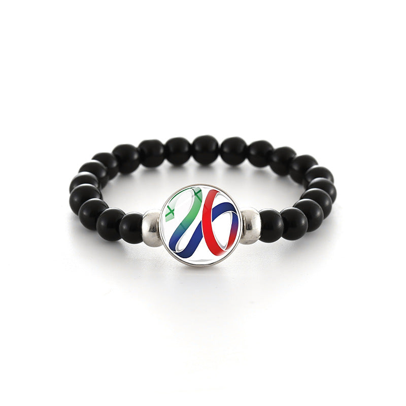 Bracciale in Perline di Cristallo Geometrico Unisex