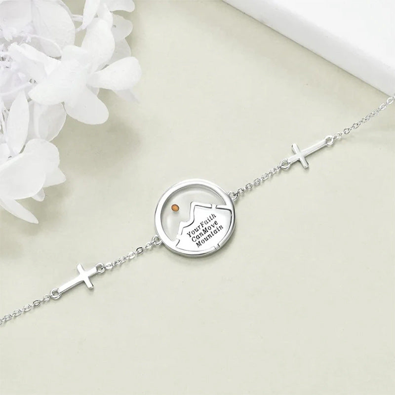 Bracciale da donna placcato in acciaio inossidabile geometrico minimalista con intarsio in conchiglia rotonda