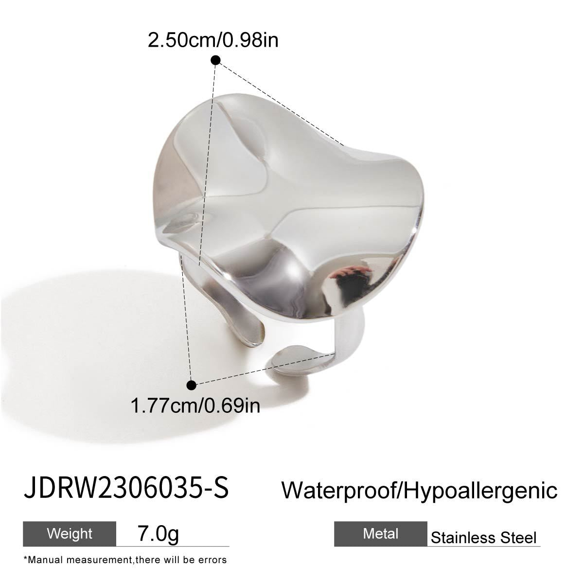 Geometric Plated Stainless Steel Ring for Women