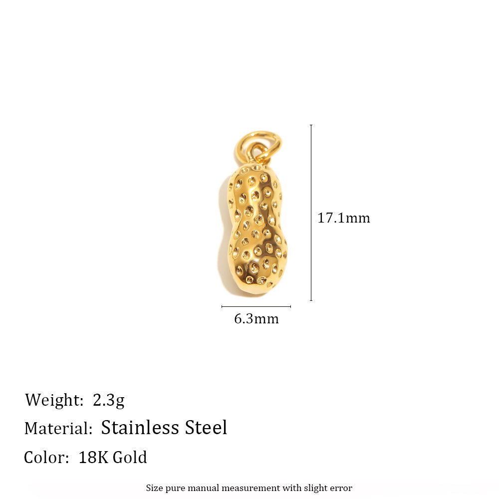 18K Gold Plated Stainless Steel Geometric Donut Charm Bar