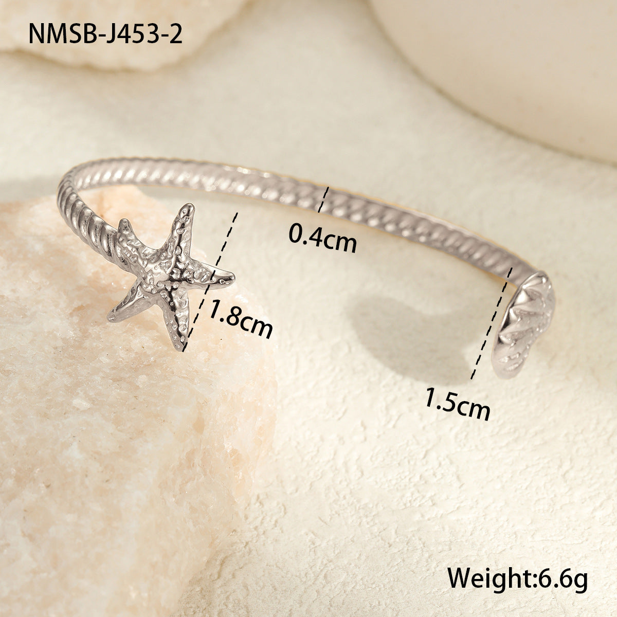 Fashionable OL Style Geometric Stainless Steel Bracelet with 18K Gold Plating and Floral Design Luxury Hand Jewelry