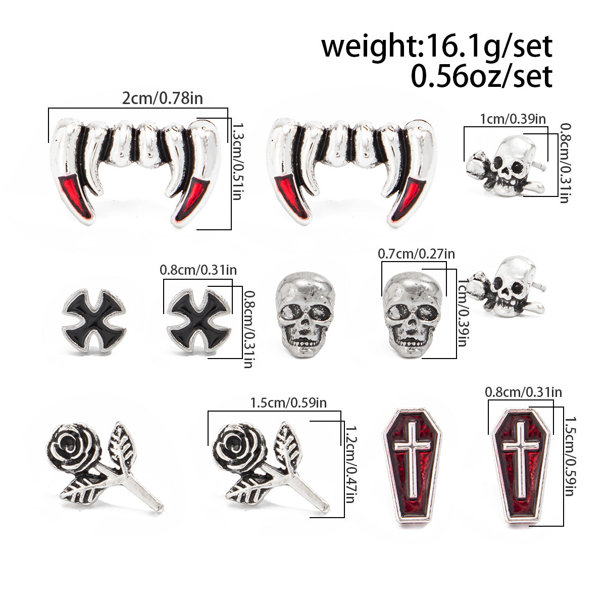 Gothic Punk Alloy Plated Animal Shape Earrings for Women