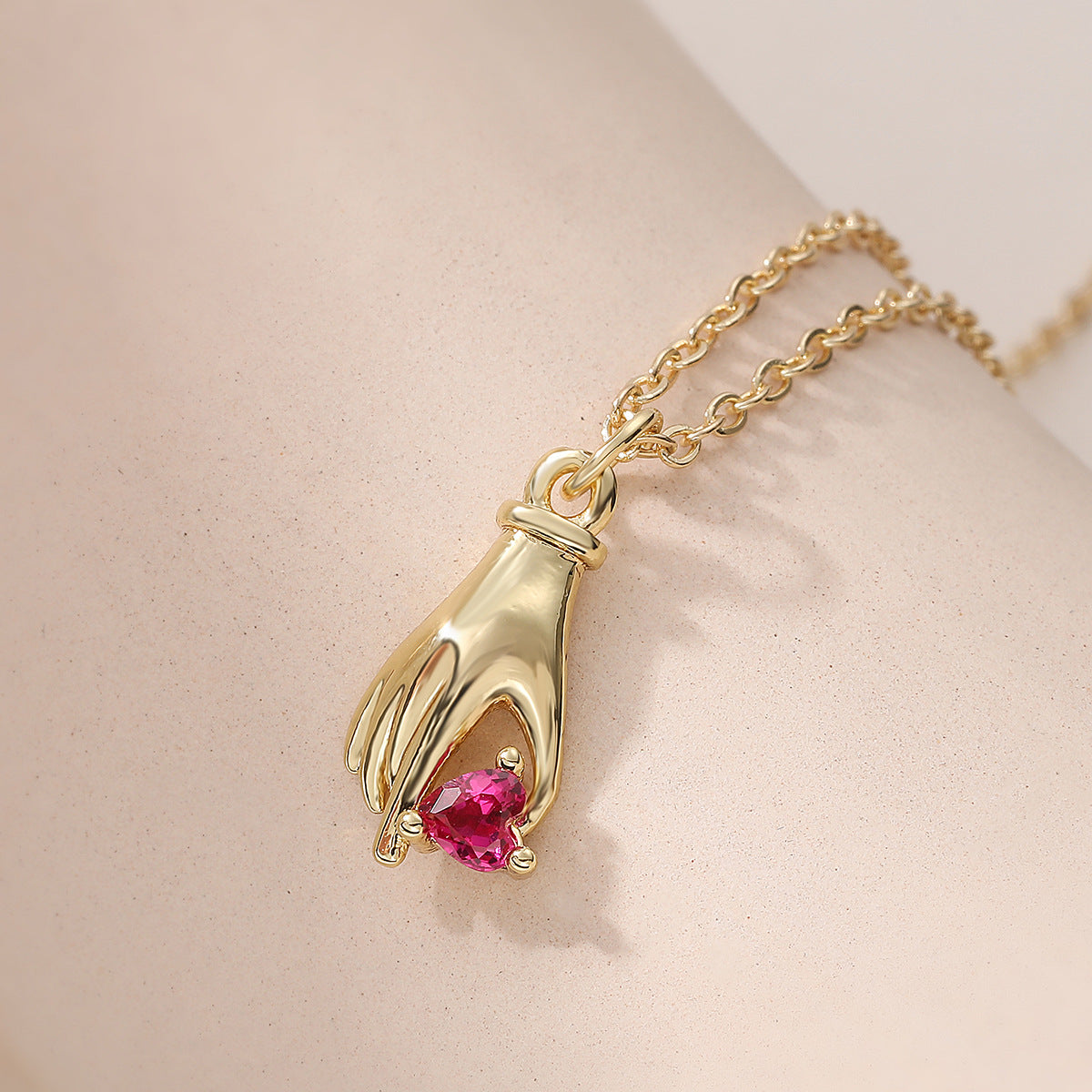 Minimalist Luxury Gold Plated Brass Butterfly Geometric Pendant Necklace with Cubic Zirconia for Women
