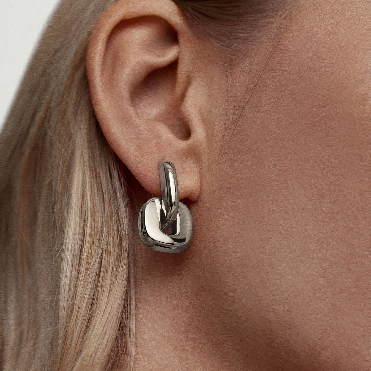 Elegant Geometric Square Stainless Steel Plated Stud Earrings for Women
