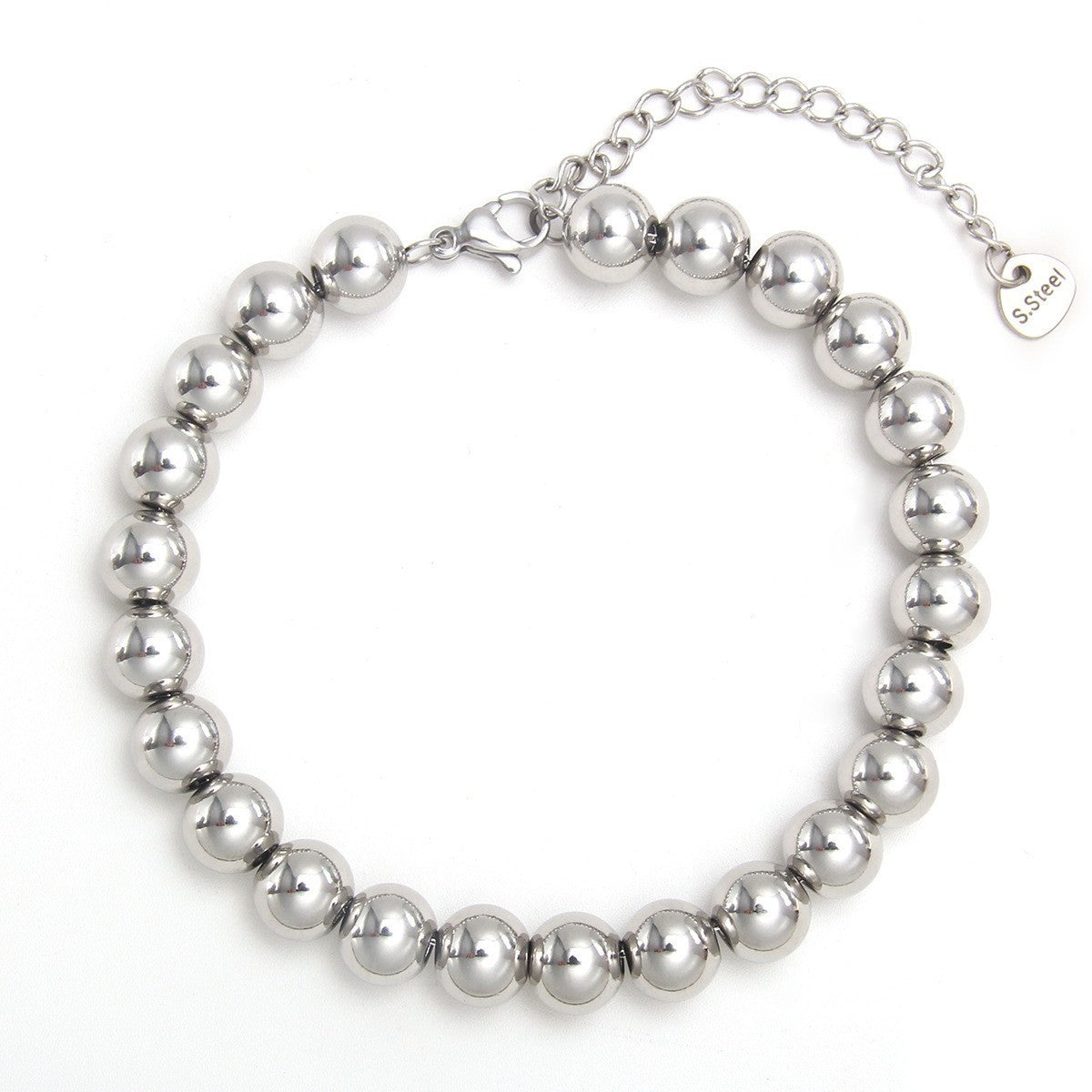 Gold Plated Stainless Steel Ball Chain Bracelet Unisex Elastic Beaded Hand String