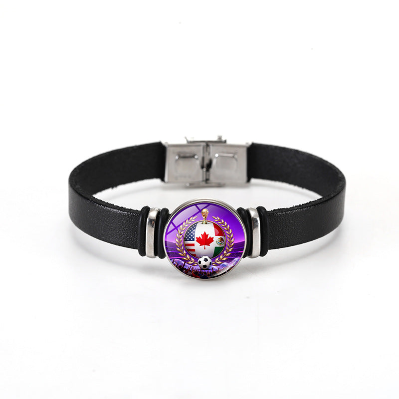 Casual Geometric Plated Leather Bracelet Unisex