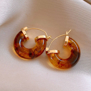 Orecchini a cerchio geometrici rotondi minimalisti da donna con base in rame placcato oro e perni in argento sterling 925, gioielli eleganti di lusso adatti all'ufficio