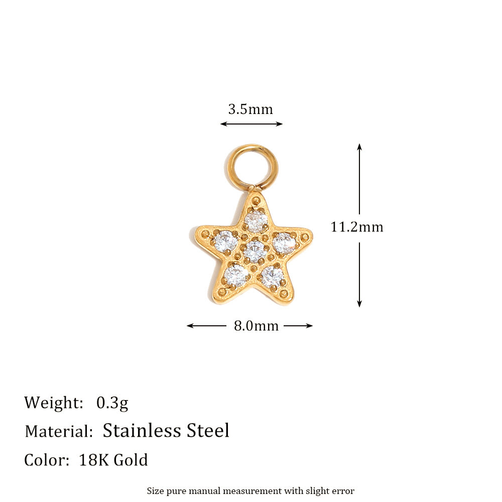 Fashionable Angel Key Heart Pendant in Stainless Steel with 18K Gold Plating for Women