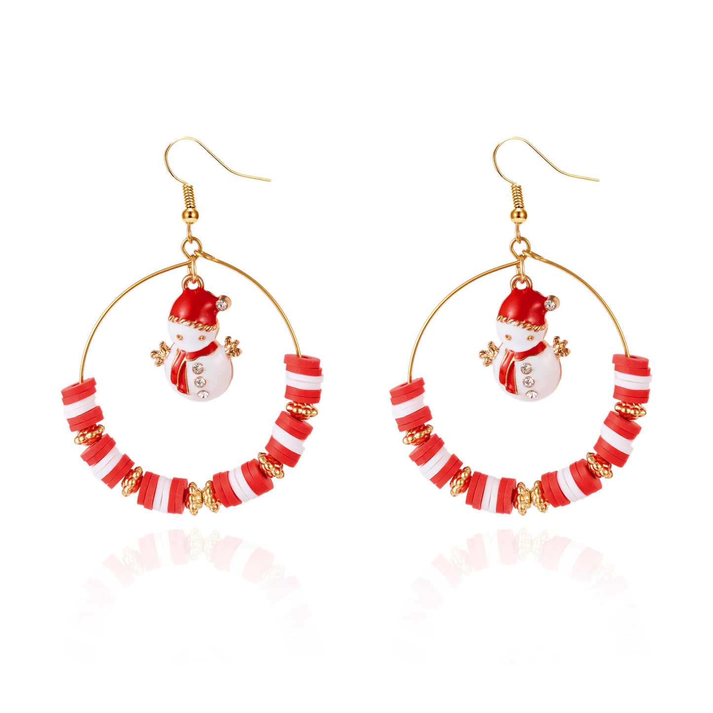 Pendientes de aro con colgante de campana con temática navideña en aleación con acabado galvanizado para regalos festivos de fin de año