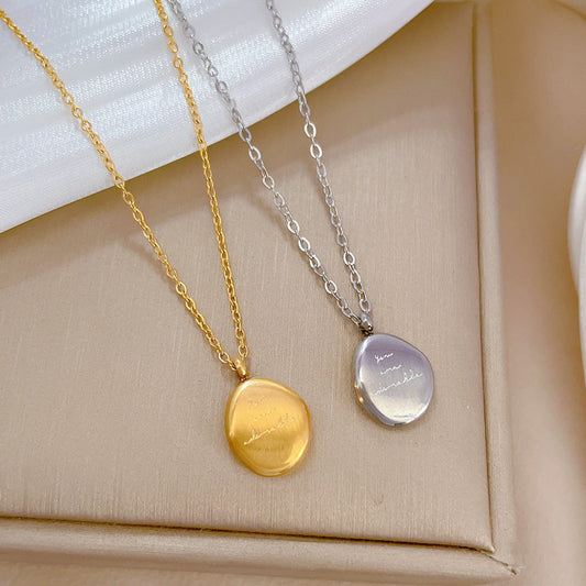 Collar Minimalista de Acero Inoxidable con Colgante Geométrico para Mujer y Hombre con Cadena de Eslabones para Clavícula