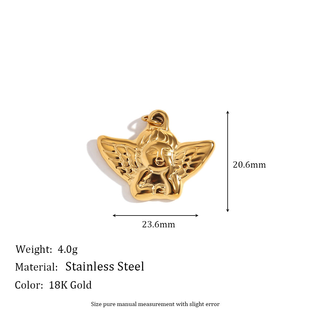 Colgante minimalista de acero inoxidable con forma de estrella, baño de oro de 18K y detalle de espejo geométrico